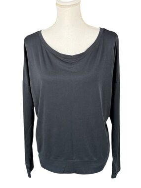 Fabletics Modal Silky Soft Oversized Comfort Top Wide Neck Black Size Medium